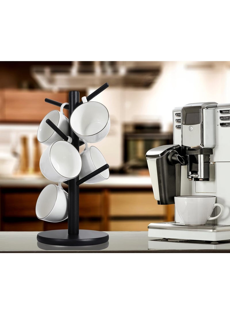 Mug Holder Tree, Coffee Cup Holder with 6 Hooks (Black) - Image 2