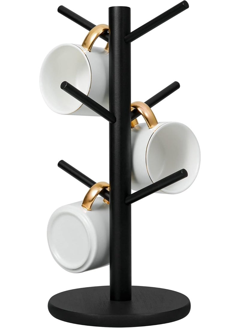 Mug Holder Tree, Coffee Cup Holder with 6 Hooks (Black) - Image 1