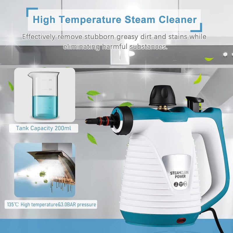 Eacam Handheld Steam Cleaner 1050W High Temperature Pressurized Steam Cleaning Tool with 9PCS Accessory Portable Multifunction Steamer for Kitchen Sofa Bathroom Car Window - Image 3