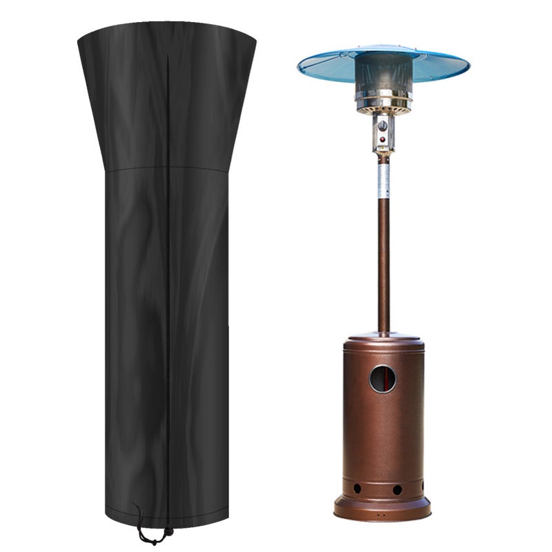 7.4Ft Outdoor Patio Heater Cover with Zipper and Drawstring Dust-proof Waterproof UV-Resistant Windproof 210D Oxford Cloth Heater Cover for Standing Heater from high sun exposure rain snow and extreme weather - Image 1