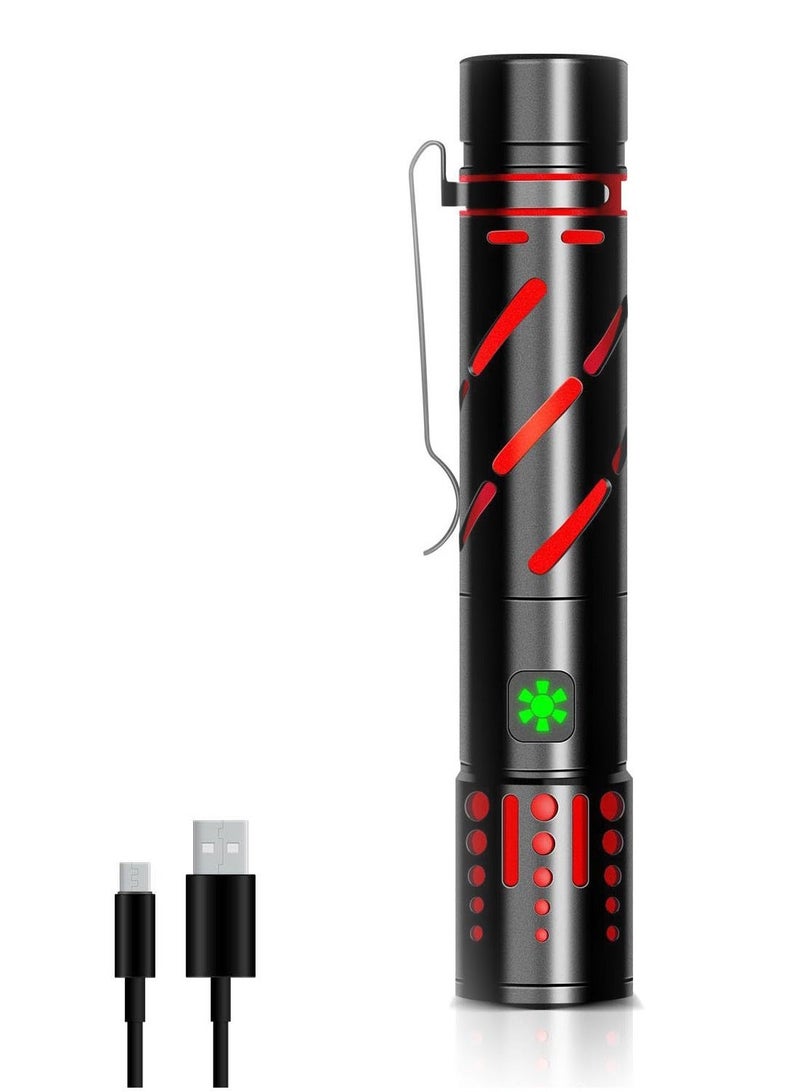 Fast Rechargeable Flashlights for Home, Tactical Flashlights High Lumens 20000, 3 Modes Zoomable Waterproof Mini Flashlight, Powerful LED Flash lights for Camping, Hiking (Battery Include) - Image 1