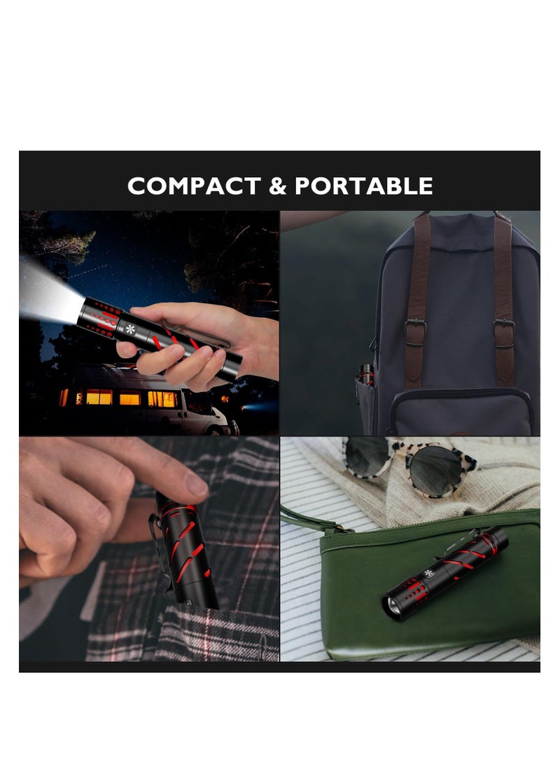 Fast Rechargeable Flashlights for Home, Tactical Flashlights High Lumens 20000, 3 Modes Zoomable Waterproof Mini Flashlight, Powerful LED Flash lights for Camping, Hiking (Battery Include) - Image 5