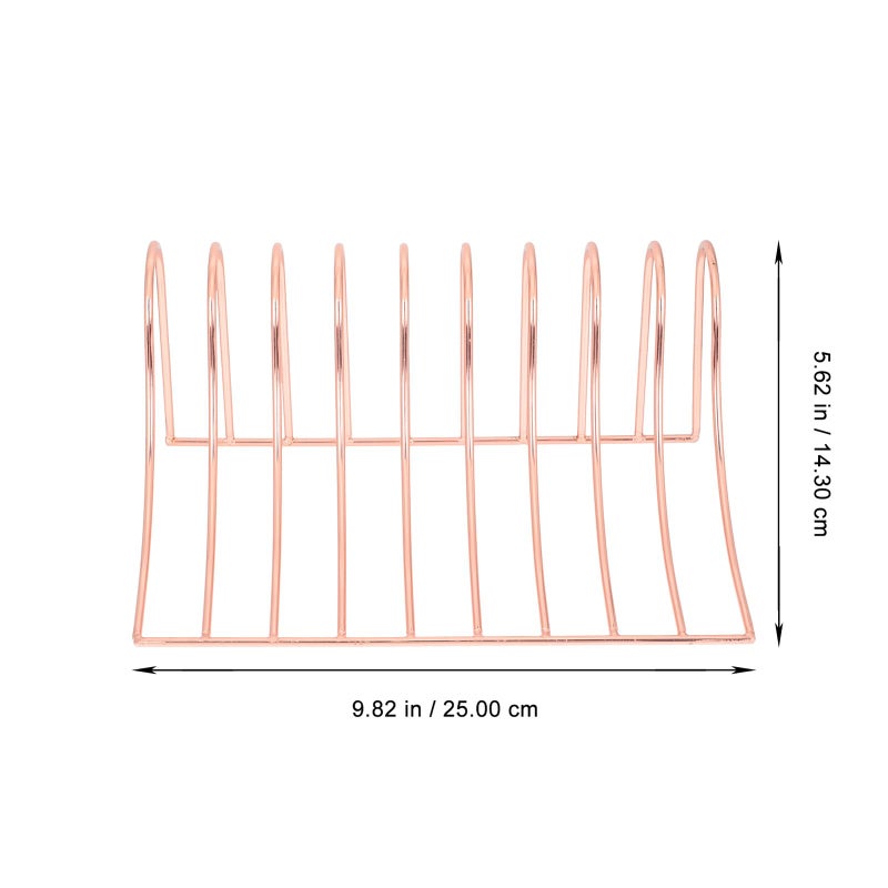 Metal Bookend Organizer S Shaped Desktop Rack Golden Finish Smooth Edges Prevent Book Slippage - Image 4