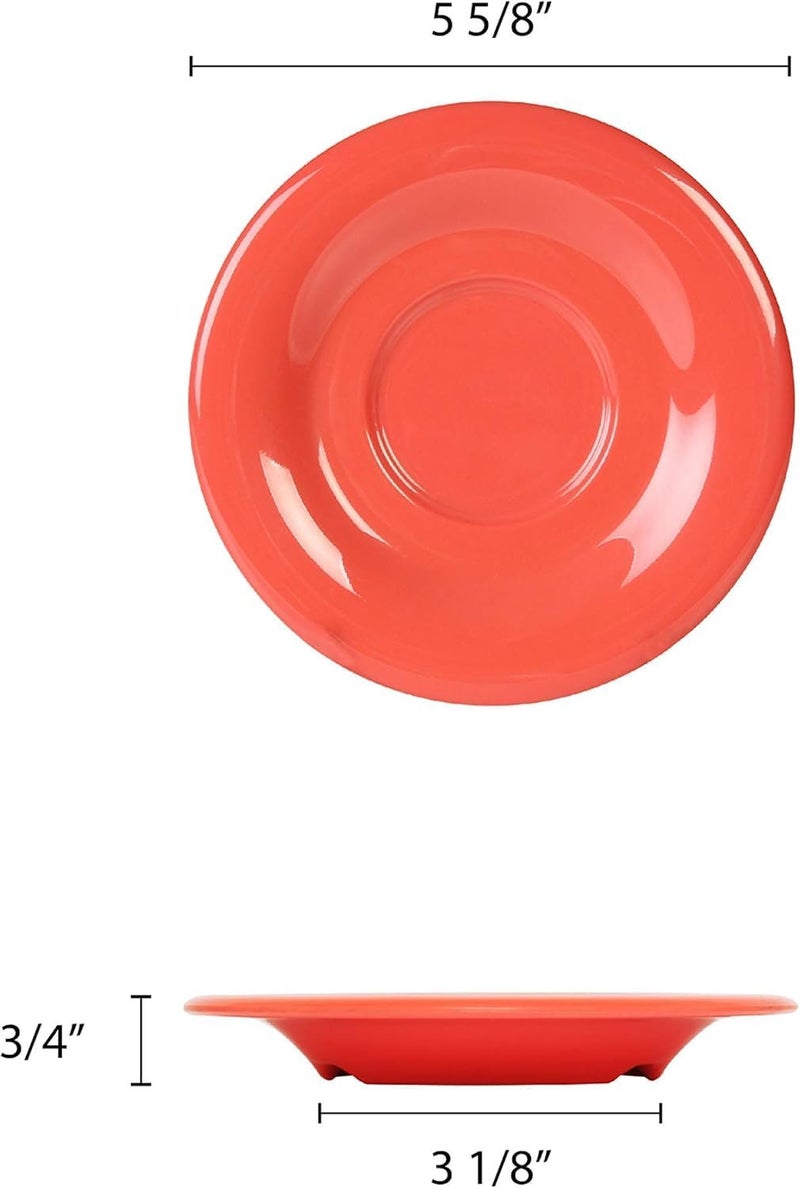 TrueCraftware TrueCraftware 512 Saucer Melamine Orange Color Set of 12 for Bouillon CupSalad Bowl  Dishwasher Safe BreakResistant Appetizer Dessert Plates Coffee Cup Saucers Drinkware Home Cafe  - Image 3