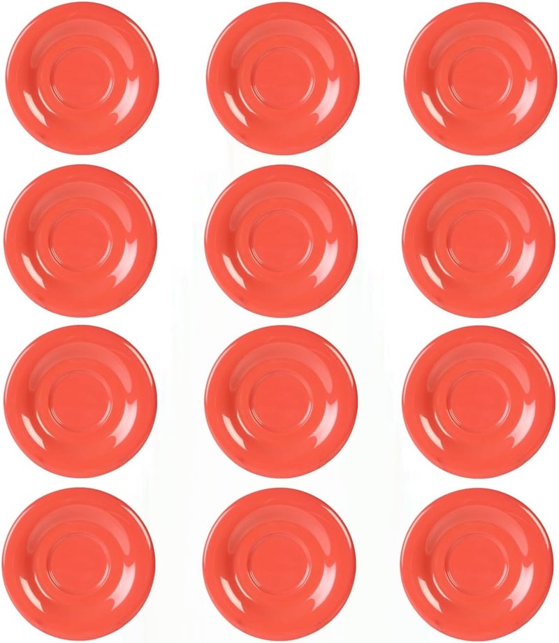 TrueCraftware TrueCraftware 512 Saucer Melamine Orange Color Set of 12 for Bouillon CupSalad Bowl  Dishwasher Safe BreakResistant Appetizer Dessert Plates Coffee Cup Saucers Drinkware Home Cafe  - Image 1