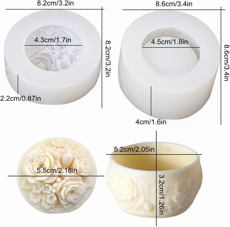 FirstTry Storage Box Resin Mold I 3D Round Flower Shape Silicone Epoxy Casting Mould with Lid I Succulent Concrete Molds for DIY Handmade Jewelry Ring Trinket Makeup Organizer Flower Pot Candle Jar - Image 2