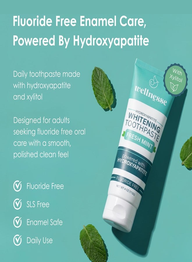 Wellnesse Hydroxyapatite Toothpaste, Fluoride Free, Whitening Toothpaste, Remineralizing Enamel Care, Xylitol Formula for Sensitive Teeth and Daily Oral Care, Fresh Mint, Mini 1.75 Oz - Image 2