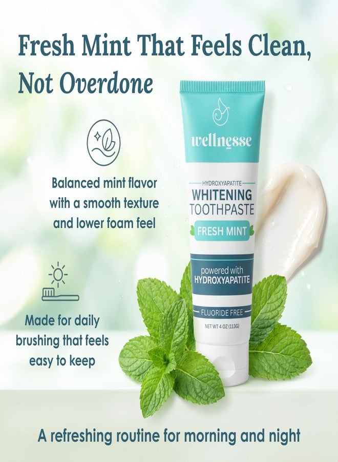 Wellnesse Hydroxyapatite Toothpaste, Fluoride Free, Whitening Toothpaste, Remineralizing Enamel Care, Xylitol Formula for Sensitive Teeth and Daily Oral Care, Fresh Mint, Mini 1.75 Oz - Image 5