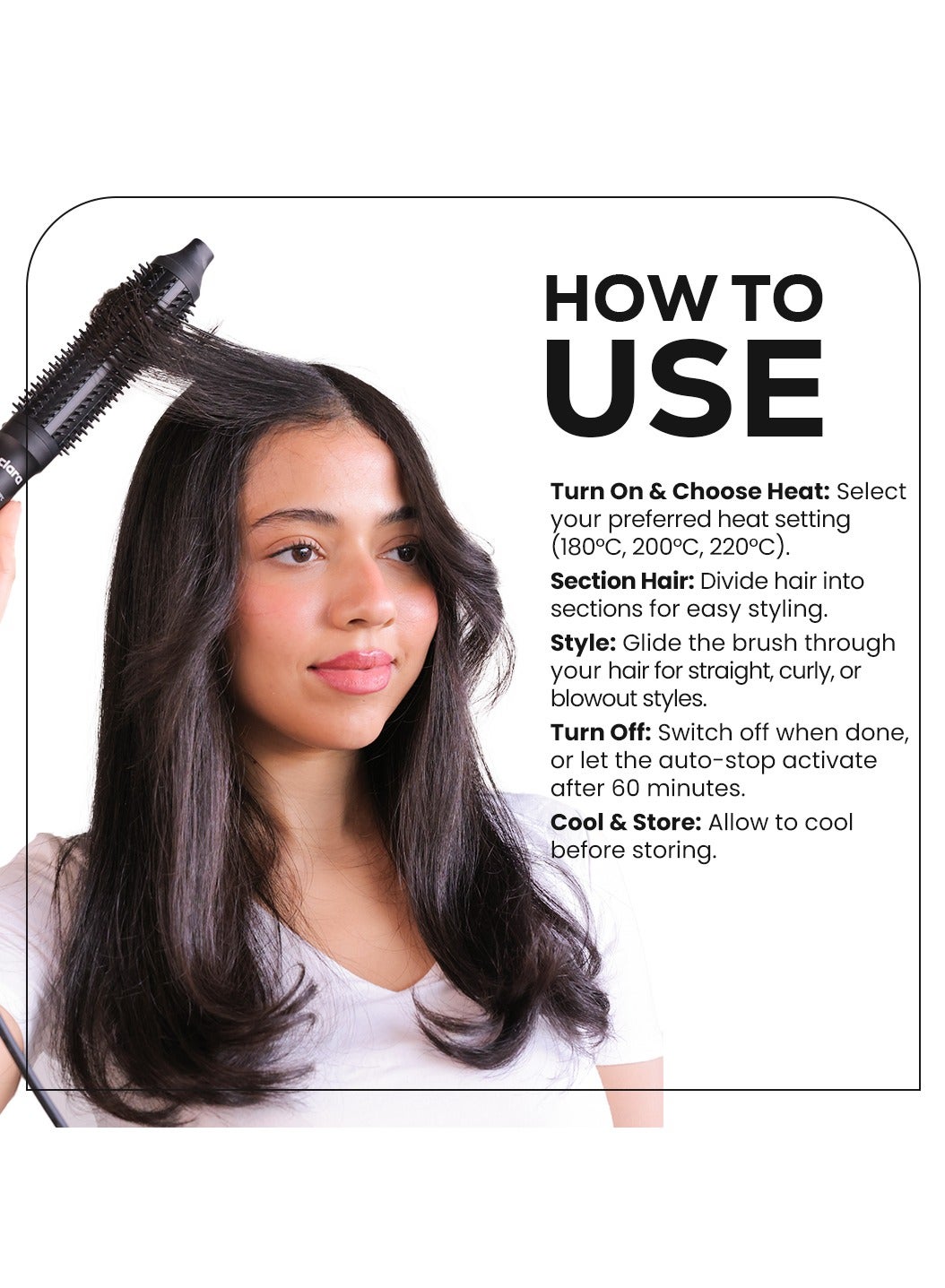 فرشاة شعر حرارية أيونية مضادة للتجعد نحيفة