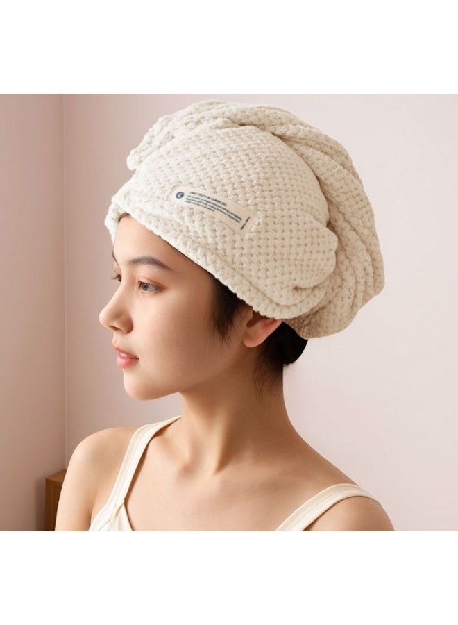 SANLI Dry Hair Cap For Women, Super Water-Absorbent Hair Towel Wrap, Quick-Drying Thickened New Dry Hair Artifact, Hair-Washing Blow-Free Twist Turban, Fast Hair Drying Shower Cap With Buttons - Image 1