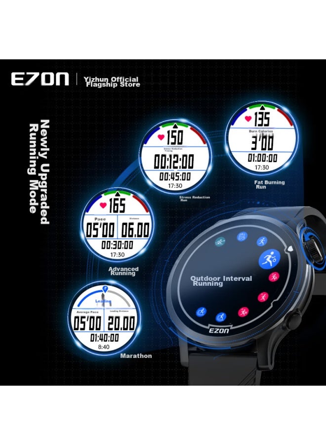 EZON Yizuan Marathon Gps Heart Rate Watch, Professional Compeive Dual-frequency Full Constellation Sports Running Watch, Advanced Version R7 Obsidian Black - Image 2