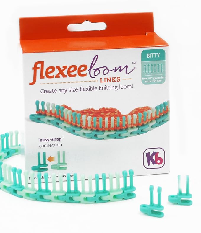 Authentic Knitting Board Flexee Loom Links Bitty, Fine Gauge, for Extra Thin Yarn, 72 Links, 148 pegs - Image 5