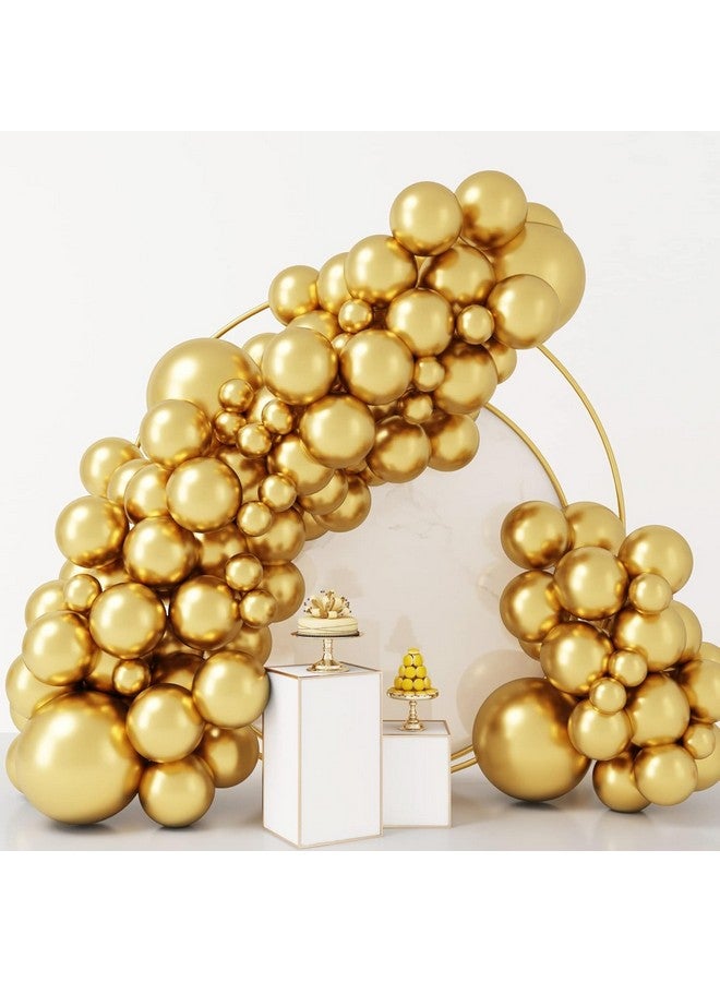 RUBFAC 92pcs Metallic Gold Balloons Chrome Gold Balloon Different Sizes 18 12 10 5 Inch Gold Latex Balloons for Happy New Year Decorations 2024 Birthday Party Graduation - Image 1