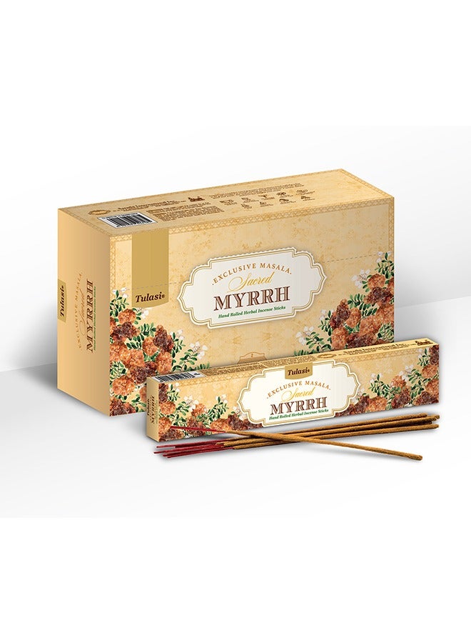 Tulasi Sacred Myrrh  15g Masala Agarbathi Incense Pack of 12  - Image 2