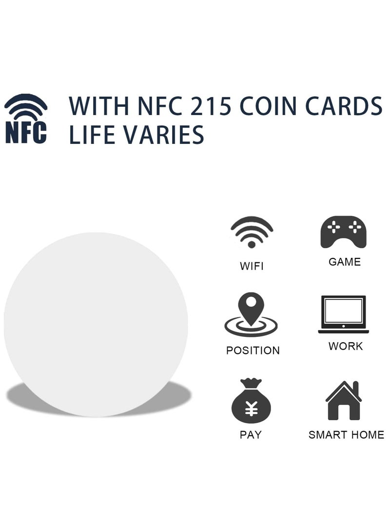 phomemo 50 pcs Round Blank NFC Coin Tag Cards, 25mm/1 inch Diameter, Programmable 504 Bytes Memory NTAG215 Chip Compatible with All NFC-Enabled Phones and Devices  - Image 5