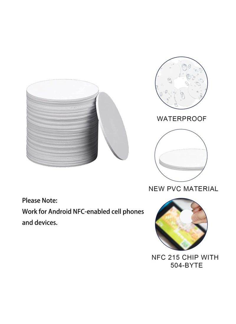 50 pcs Round Blank NFC Coin Tag Cards, 25mm/1 inch Diameter, Programmable 504 Bytes Memory NTAG215 Chip Compatible with All NFC-Enabled Phones and Devices - pzsku/Z88B68D38F1B229DA8FCBZ/45/_/1726296789/1eb32d2f-2e86-4d8e-a7ad-abca2fb7baff