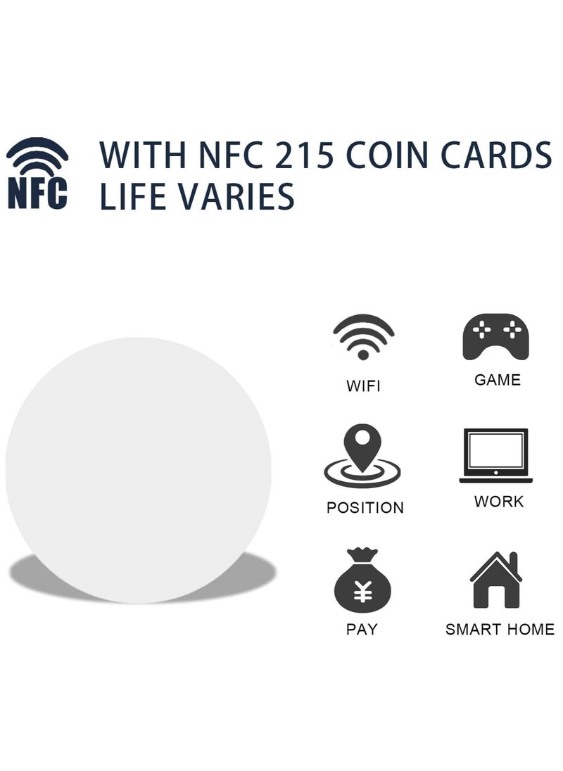 50 pcs Round Blank NFC Coin Tag Cards, 25mm/1 inch Diameter, Programmable 504 Bytes Memory NTAG215 Chip Compatible with All NFC-Enabled Phones and Devices - pzsku/Z88B68D38F1B229DA8FCBZ/45/_/1730860896/61d96ede-8168-4b1c-844e-be6e334f9a2e
