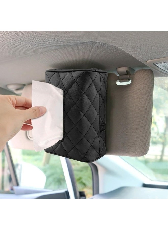 FALMER Car Leather Tissue Holder for Car Back Seat Headrest Hanging Tissue Boxes Holder Case Multi-use Car Tissue Paper Holder  - Image 4