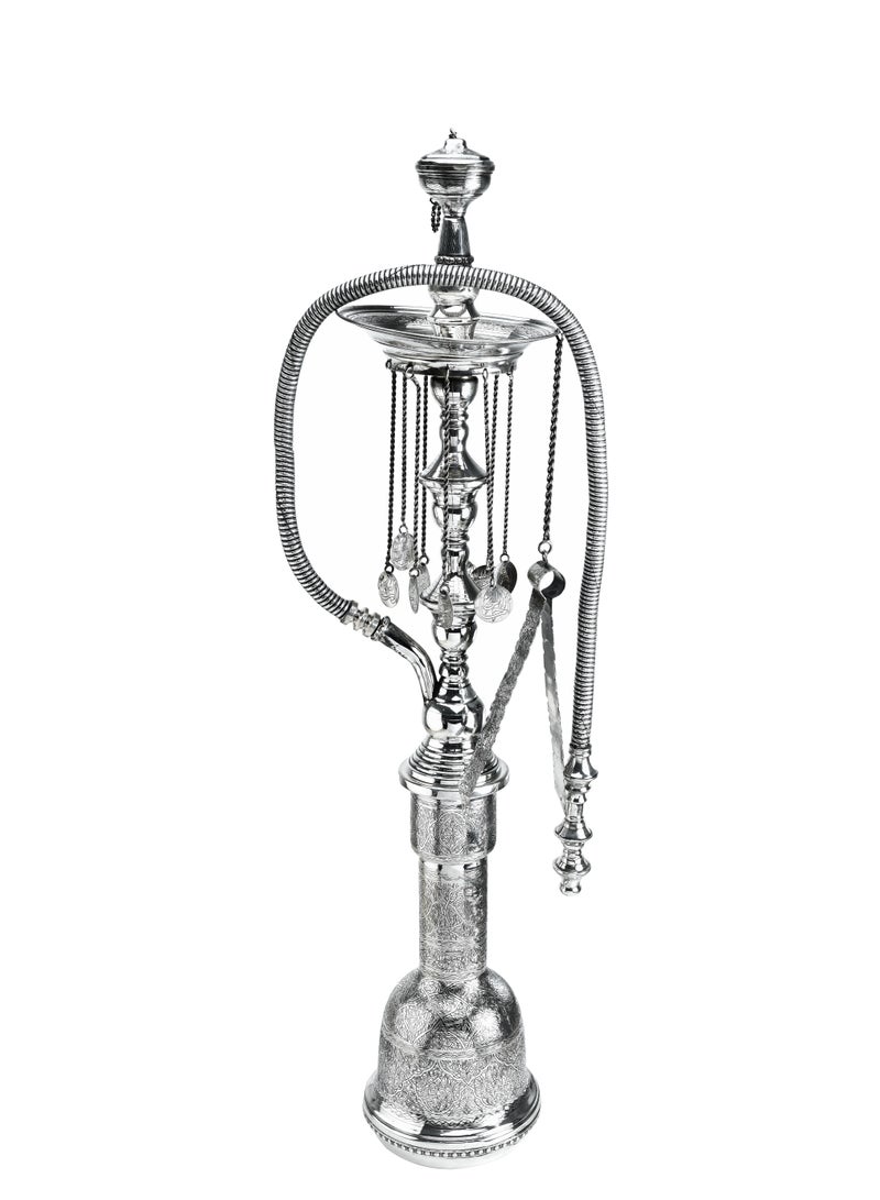 أوديسي شيشة فضة خالصة مزينة بزخارف عربية يدوية (DSC6972) - Image 3