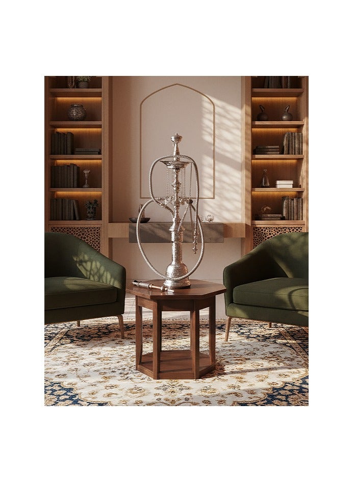 أوديسي شيشة فضة خالصة مزينة بزخارف عربية يدوية (DSC6972) - Image 4