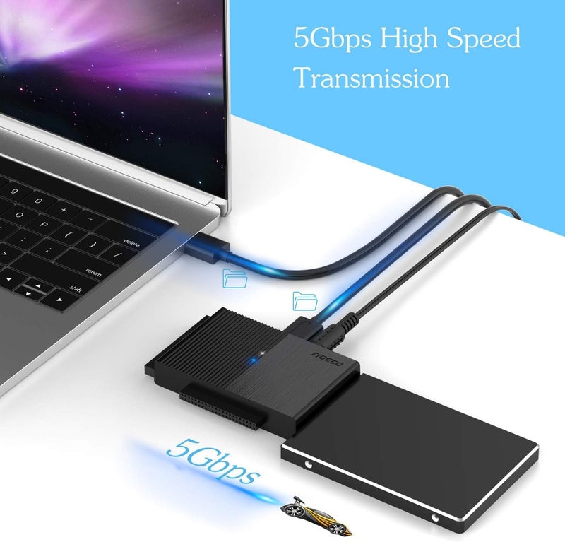 Tobo USB 3.0 to SATA or IDE Adapter, Hard Drive Adapter Cable Universal for 2.5/3.5 inch SATA HDD/SSD & IDE HDD with 12V/2A Power Adapter (TD-PL319) - Image 2