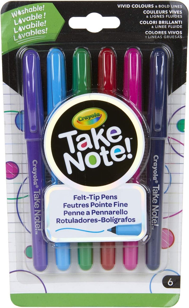 كرايولا أقلام تحديد قابلة للغسل من Take Note، 6 قطع - Image 3