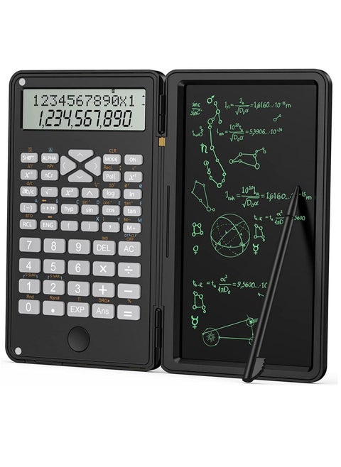 Scientific Calculator 12-bit LCD Desktop Solar Foldable Calculator with Wordpad and battery calculator Notepad suitable for high school and college as well as office applications
