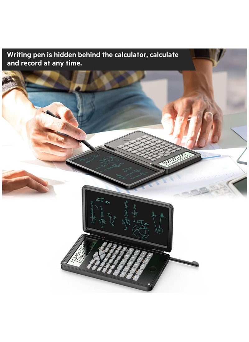 Scientific Calculator 12-bit LCD Desktop Solar Foldable Calculator with Wordpad and battery calculator Notepad suitable for high school and college as well as office applications