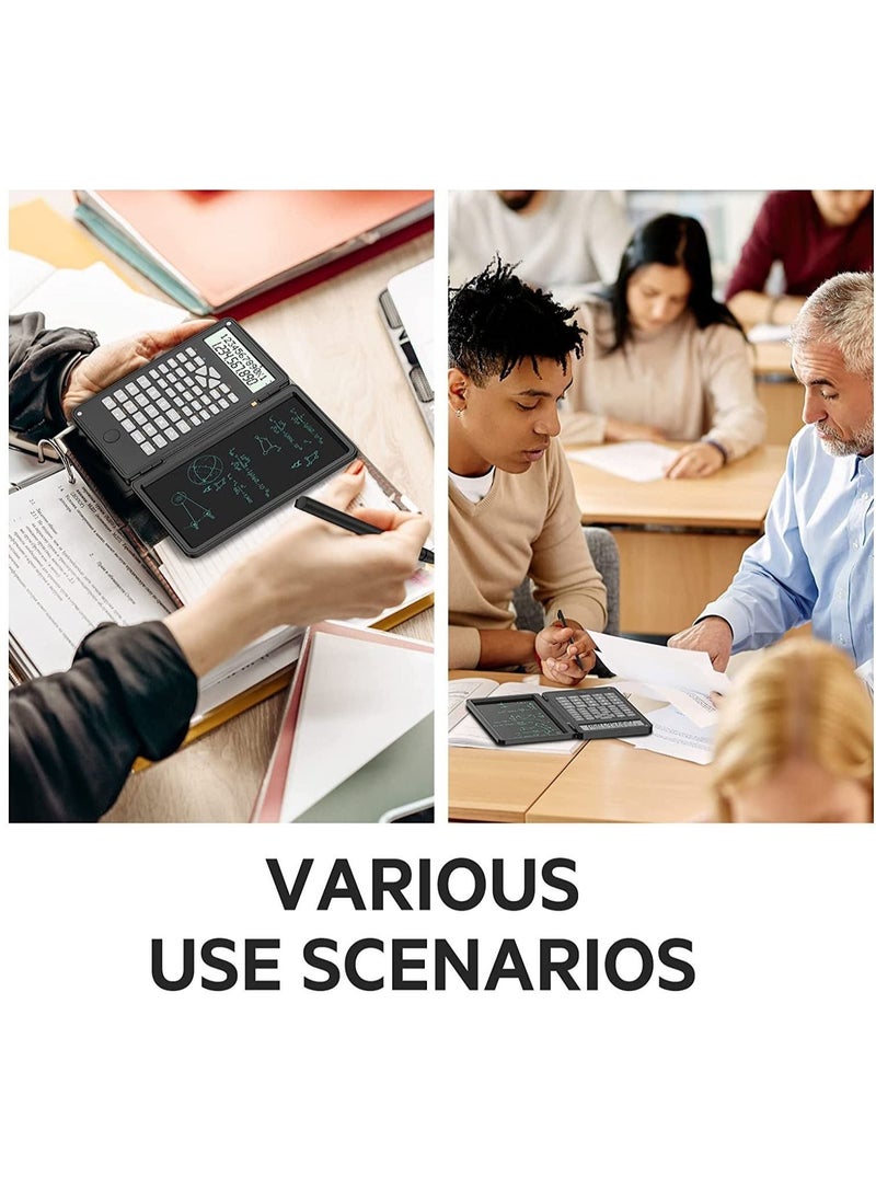 Scientific Calculator 12-bit LCD Desktop Solar Foldable Calculator with Wordpad and battery calculator Notepad suitable for high school and college as well as office applications