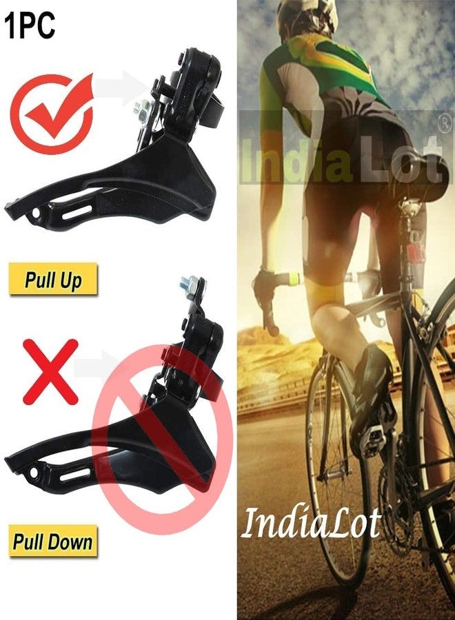 CYBIC Cycle Front Derailleur - Black, Pull-Up (Top Pull), Ideal for 3x7 or 3x8 Speed Gears - Image 2