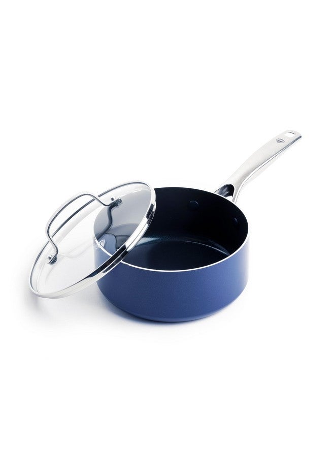 Blue Diamond Cookware Diamond Infused Ceramic Nonstick, 2QT Saucepan Pot with Lid, PFAS-Free, Dishwasher Safe, Oven Safe, Blue - Image 1