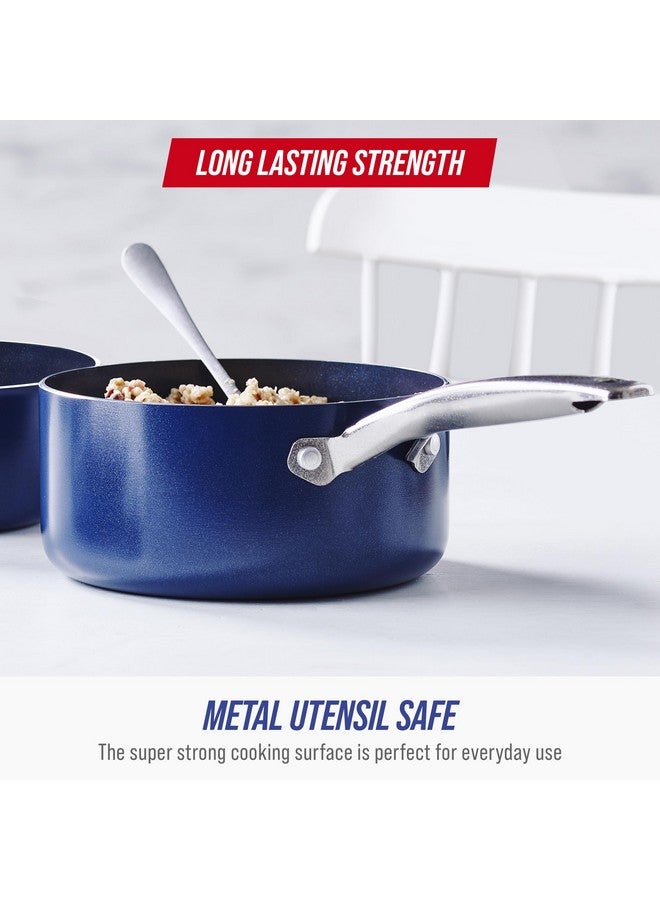 Blue Diamond Cookware Diamond Infused Ceramic Nonstick, 2QT Saucepan Pot with Lid, PFAS-Free, Dishwasher Safe, Oven Safe, Blue - Image 4