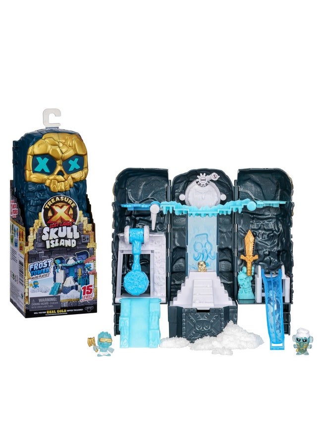 تريجير X مجموعة ألعاب Lost Lands Skull Island Frost Tower Micro، 15 مستوى من المغامرة. نجا من الفخاخ واكتشف شخصيتين متحركتين صغيرتين الحجم. هل ستجد كنزًا حقيقيًا مغطى بالذهب؟  - Image 1