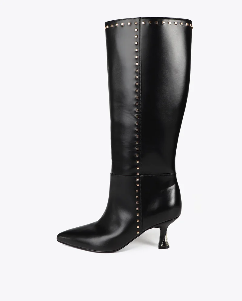 لولا كساديمونت High Boots with Statement Heel & Stud Detail