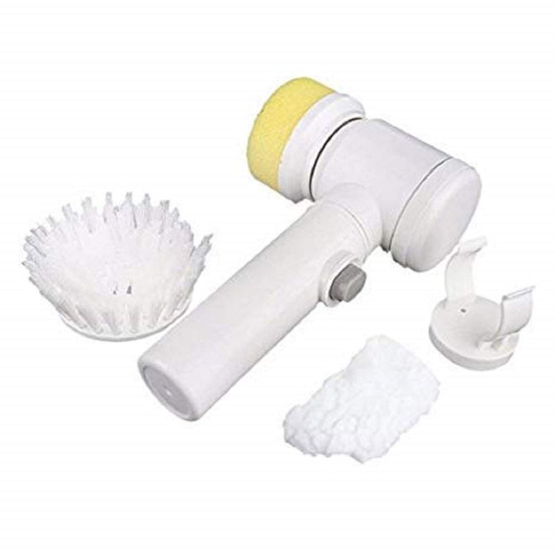 VEDHAK 5 in 1 Multifunctional Magic Brush with Heads Charging Cord for Home, Kitchen Tiles, Carpet, Sink wash Basin Bath, Shower,Car Alloy, Window Or Desk Cleaner Brush (Material Plastic) - Image 4