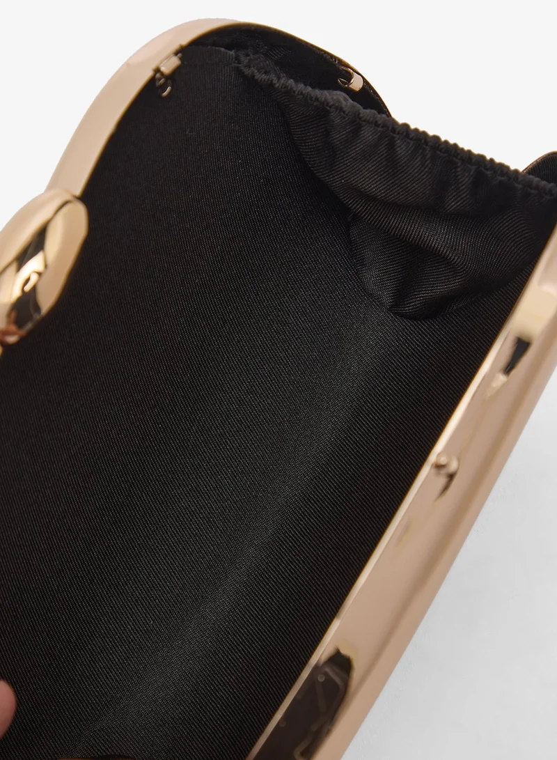 Namshi x Gold Metallic Gold Statement Clutch for Women | Best Price UAE