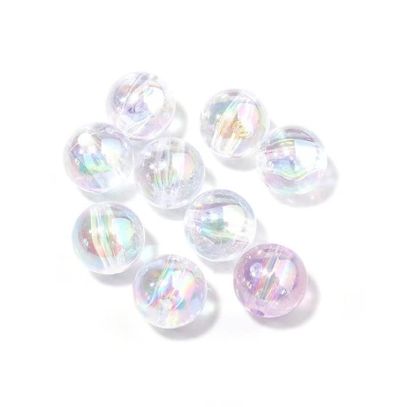 Honkoolly 300 Pcs 8mm Acrylic Round Beads AB Colors Round Spacer Beads for Earring Bracelet Necklace Key Chains Jewelry DIY Craft Making(Clear AB) - Image 2