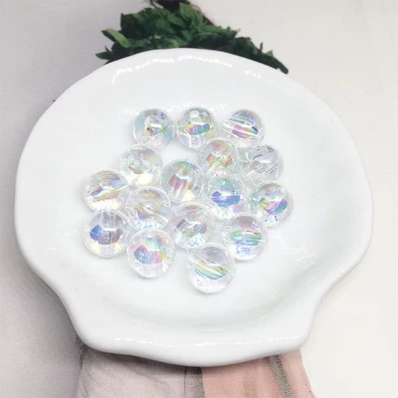 Honkoolly 300 Pcs 8mm Acrylic Round Beads AB Colors Round Spacer Beads for Earring Bracelet Necklace Key Chains Jewelry DIY Craft Making(Clear AB) - Image 3