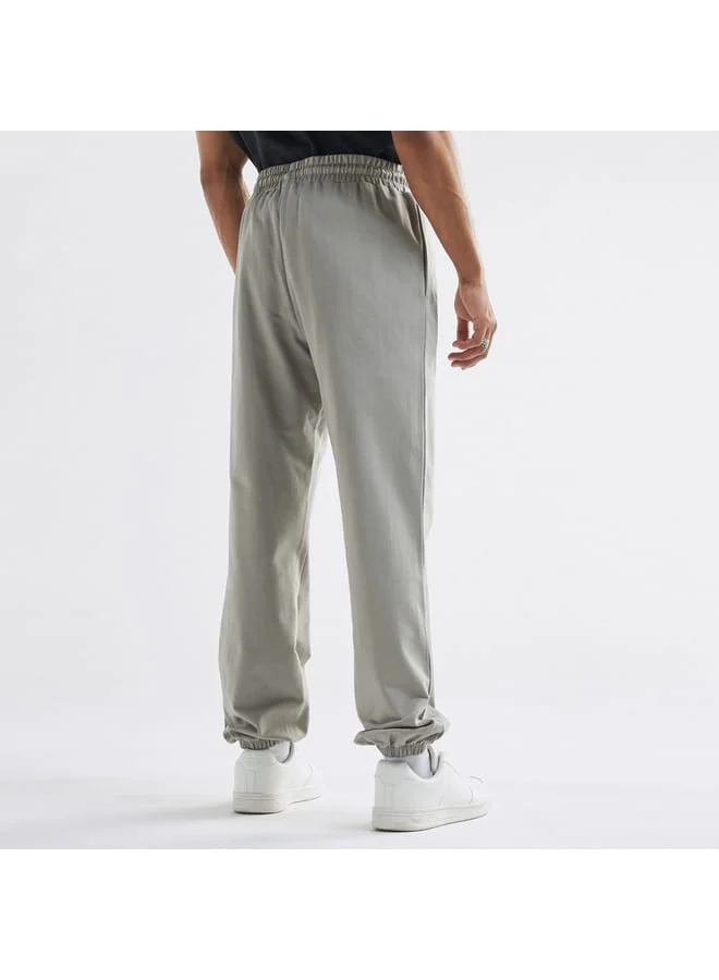 Splash FAV Typography Print Flexi Waist Joggers with Drawstring Closure and Pockets