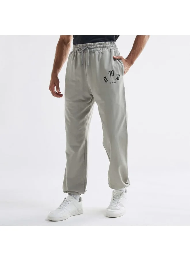 FAV Typography Print Flexi Waist Joggers with Drawstring Closure and Pockets