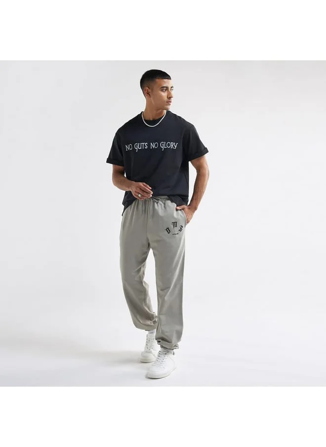 FAV Typography Print Flexi Waist Joggers with Drawstring Closure and Pockets