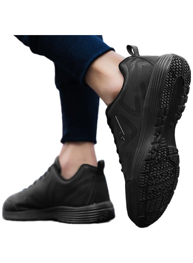 Double Star Men'S Sports Shoes Spring And Summer Leather Waterproof Running Shoes Lightweight Soft Bottom Casual Travel Shoes Black Size 43 - Image 2
