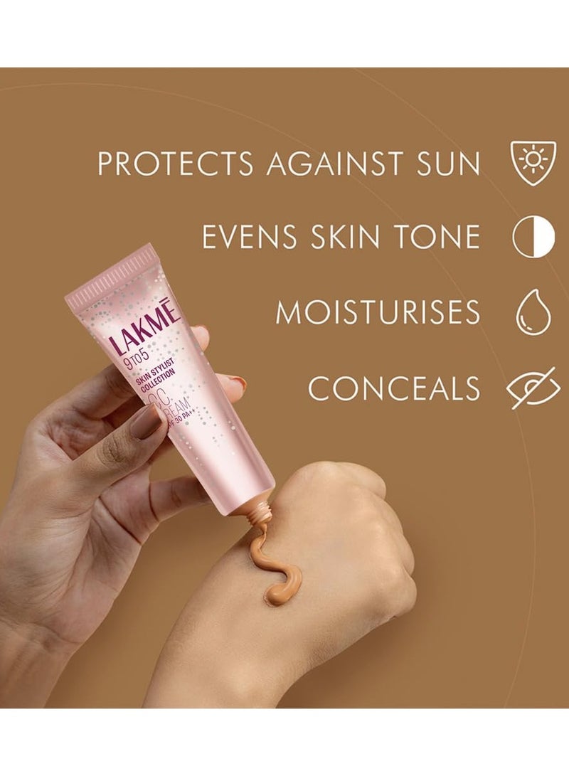 لاكمي 9 إلى 5 كريم العناية بالبشرة للوجه CC كريم اللوز SPF 30 يخفي البقع الداكنة والعيوب 30 جم - Image 3