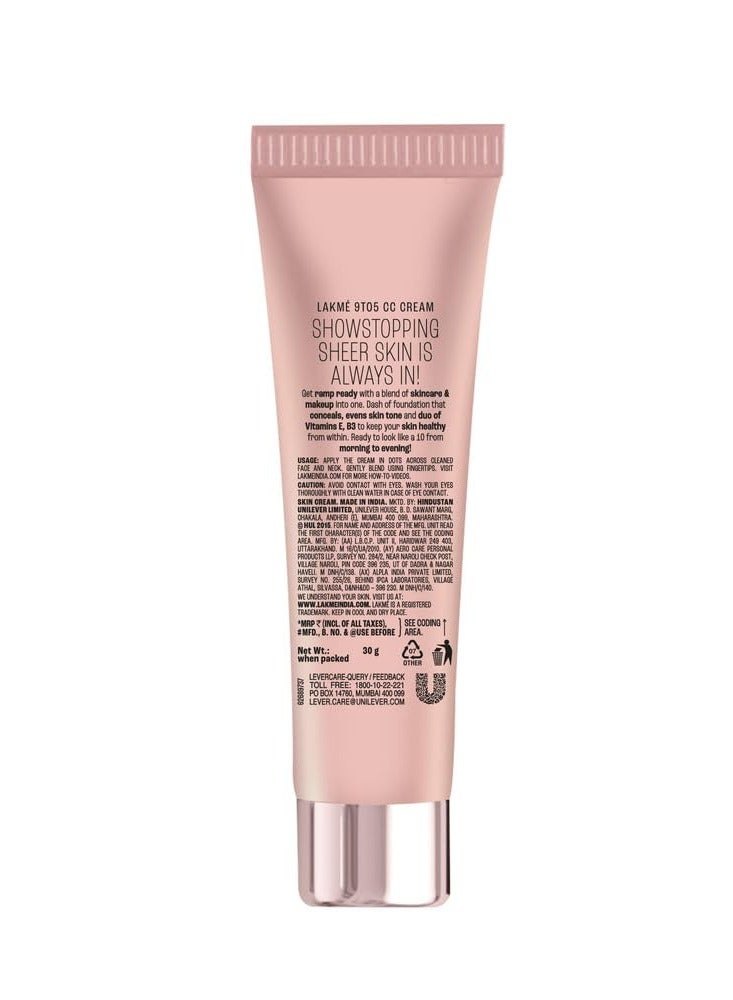 لاكمي 9 إلى 5 كريم العناية بالبشرة للوجه CC كريم اللوز SPF 30 يخفي البقع الداكنة والعيوب 30 جم - Image 2