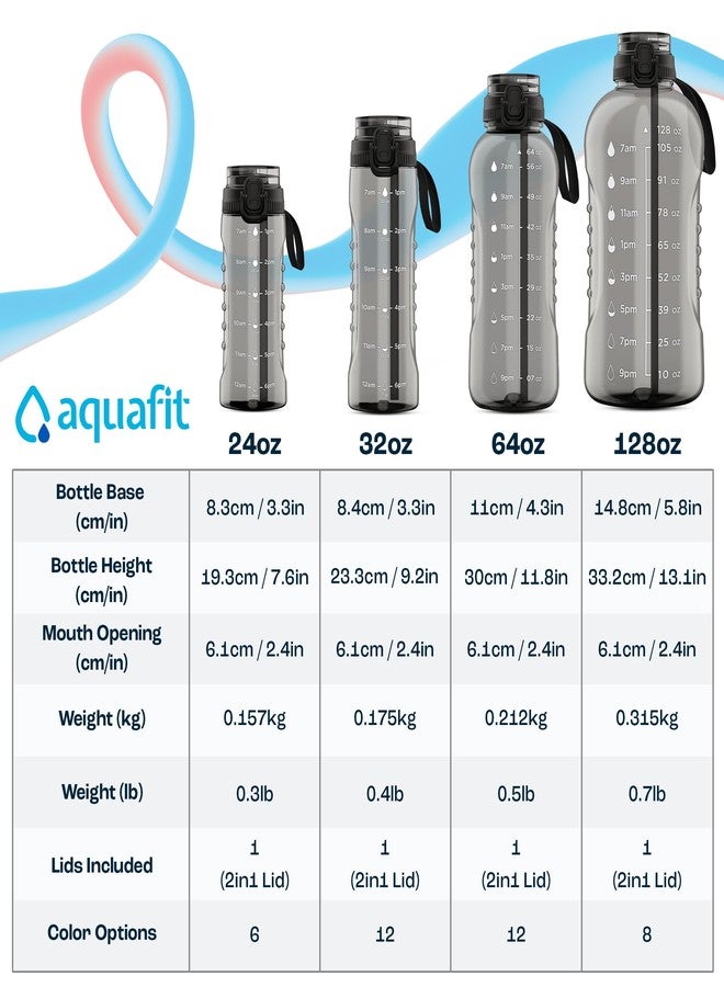 AQUAFIT زجاجة مياه أكوافيت سعة 64 أونصة مع مؤشر زمني - غطاء 2 في 1 مع ماصة وغطاء للشرب السريع - زجاجة مياه كبيرة مع ماصة - زجاجة مياه رياضية خالية من مادة BPA مع مقبض - إبريق مياه (64 أونصة - غطاء 2 في 1، لون بنفسجي ضبابي) - Image 5