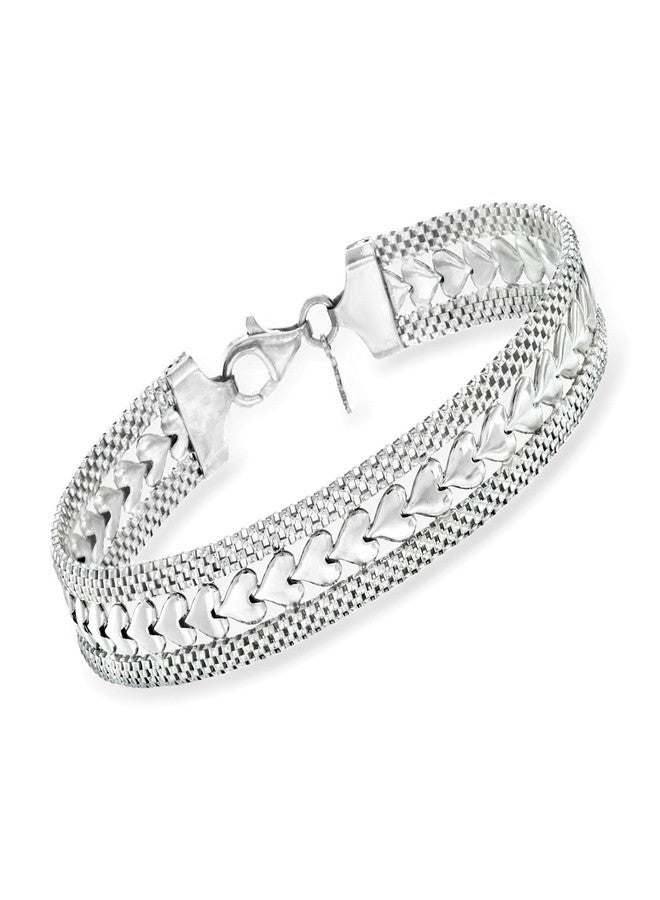 Ross-Simons Italian Silver Heart Motif Bracelet - Image 1