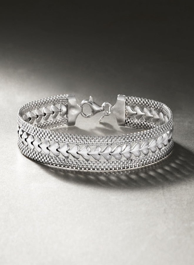 Ross-Simons Italian Silver Heart Motif Bracelet - Image 5