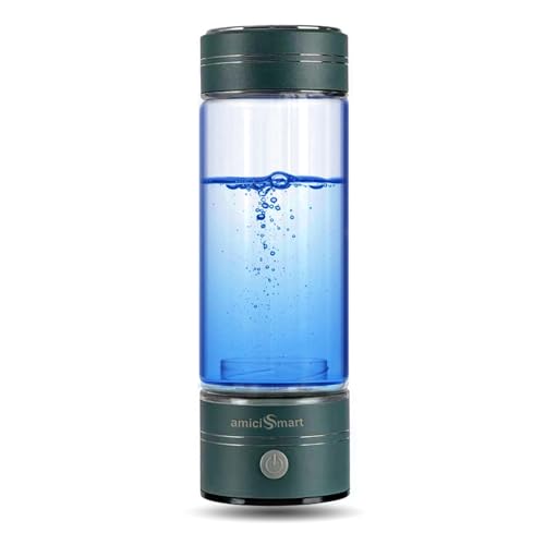 amiciSmart Hydrogen-Infusing Glass Water Bottle - Enhances Hydration with Elevated PPB Levels and Reduced ORP for Superior Wellness - Image 1