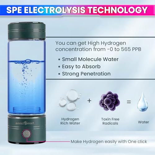 amiciSmart Hydrogen-Infusing Glass Water Bottle - Enhances Hydration with Elevated PPB Levels and Reduced ORP for Superior Wellness - Image 3