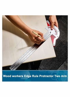 Excefore Adjustable Protractor Angle Finder, Stainless Steel Woodworking Ruler Measuring Tools  - Image 4